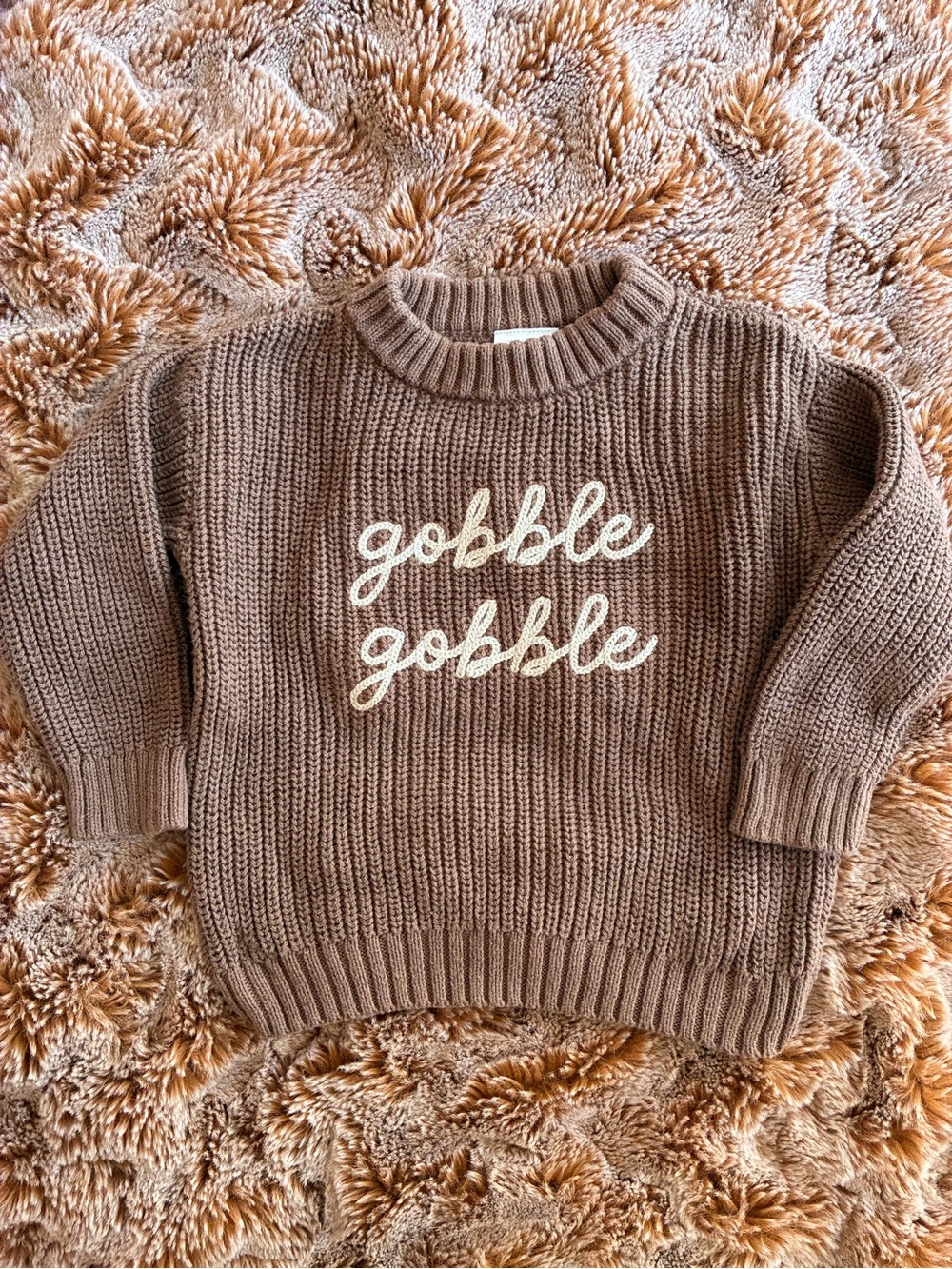 Like new Lauren Conrad Little Co knit gobble gobble brown crewneck sweater
